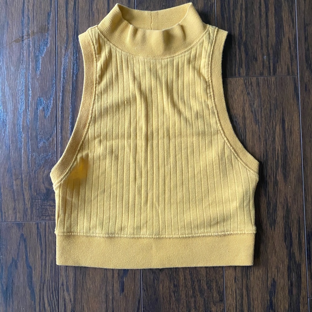 Yellow Crop Top Sleeveless